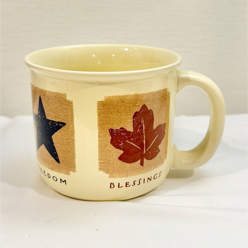 Hallmark Heritage Large Ceramic Coffee Mug withFamily Bounty Freedom Blessings
